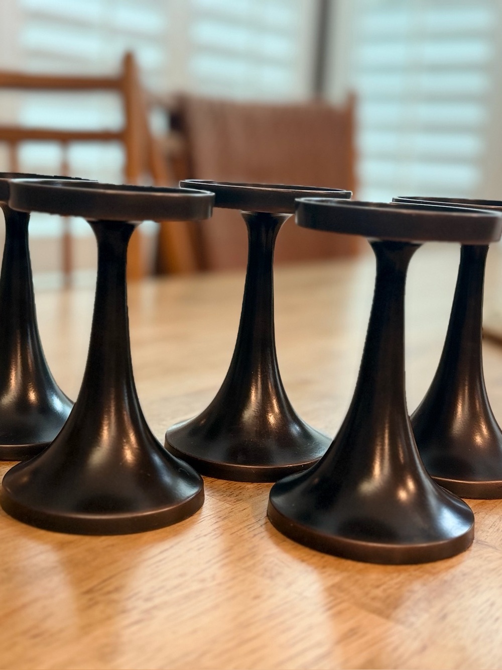 Bronze Candle Holders, set of 5